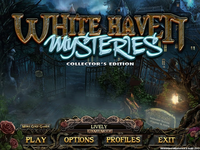 White Haven Mysteries Collector's Edition Main Menu