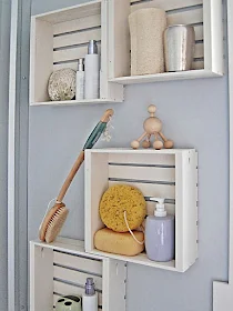 Ideas para reciclar cajas de frutas en el baño
