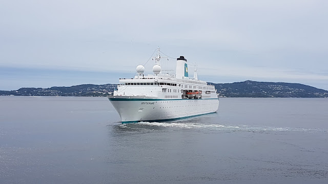 Cruise ship Deutschland in Bergen, Norway; Fjords cruise; Ships in Bergen