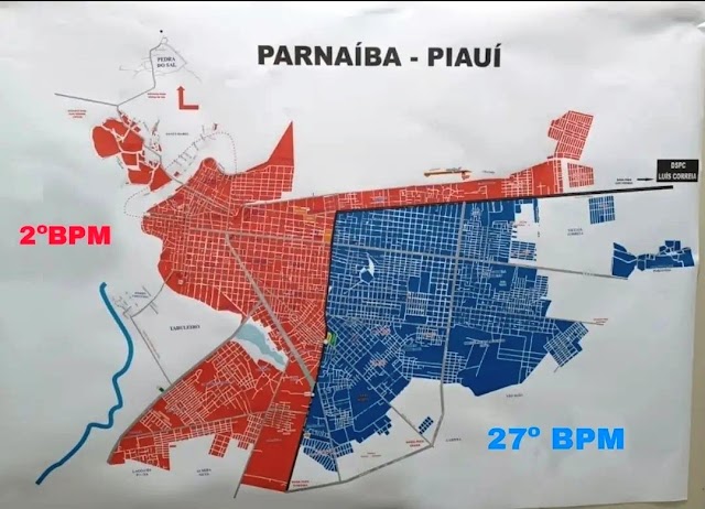 Confira a divisão territorial de atuação das Forças Táticas dos batalhões da PM em Parnaíba