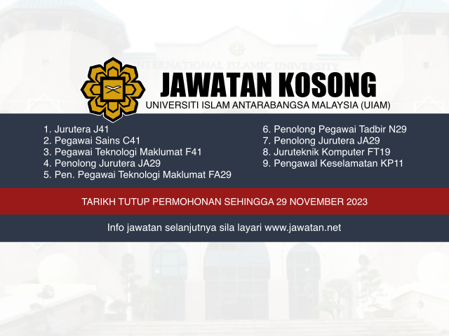 Jawatan Kosong UIAM November 2023