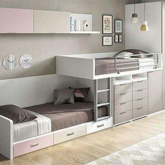 model kamar anak dengan 2 tempat tidur