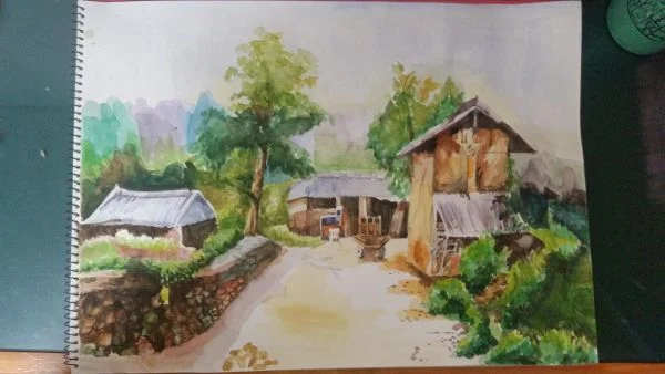 수채화 옛골목