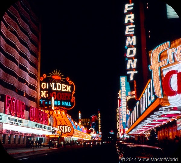 View-Master Las Vegas Nevada A159 Scene 1-1 Freemont Street at night