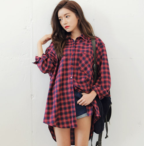 Plaid Oversize Top