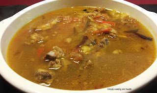Mutton and  pepper aromatic soup ( Rasam )