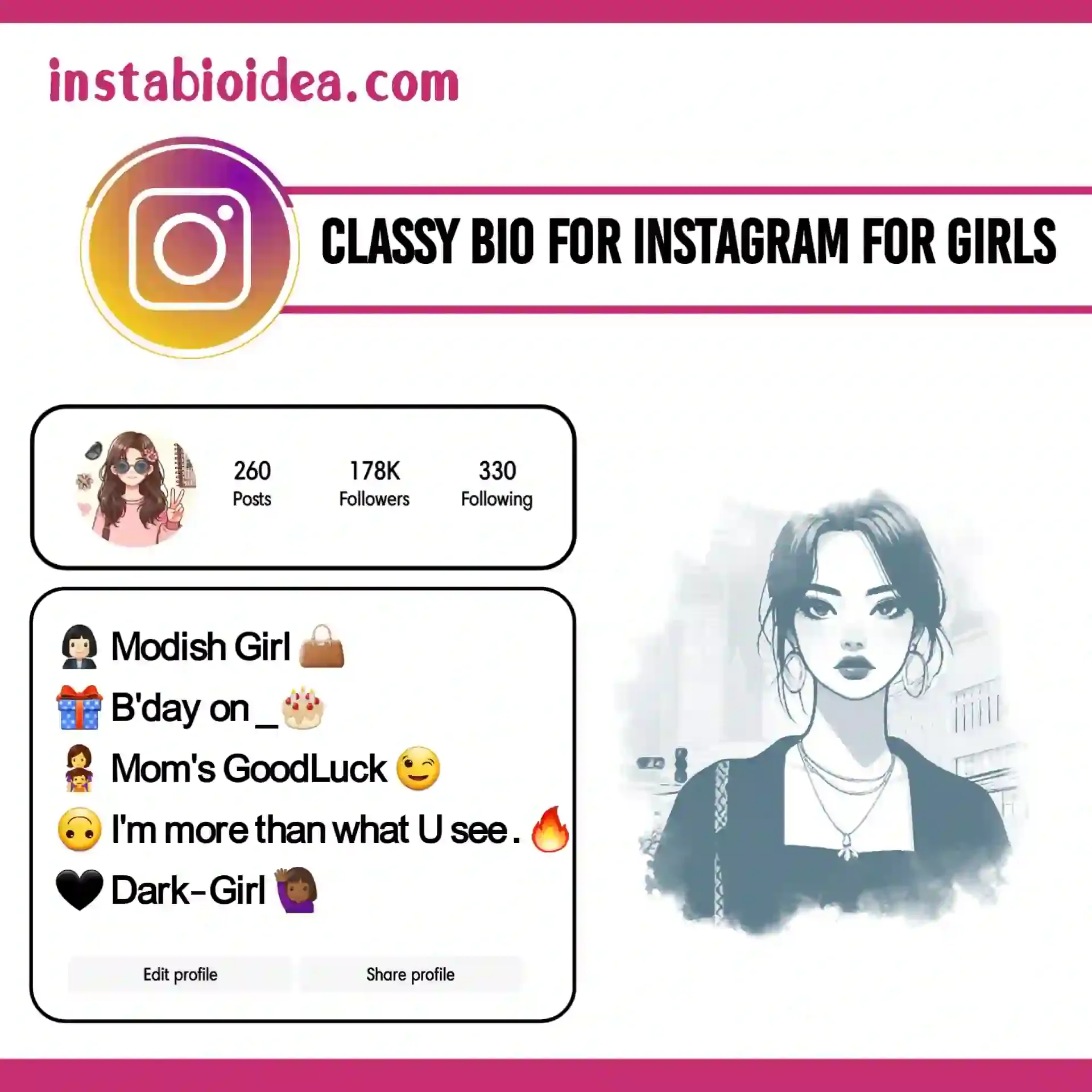 classy bio for instagram for girls image