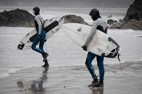 Surfers in Newquay Cornwall