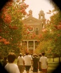 An exterior shot of the Abbey church in Saint Benedict, LA home to Saint Joseph Abbey and Seminary College