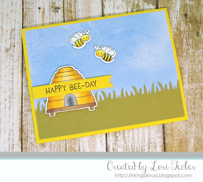 Happy Bee-Day card-designed by Lori Tecler/Inking Aloud-stamps and dies from My Favorite Things