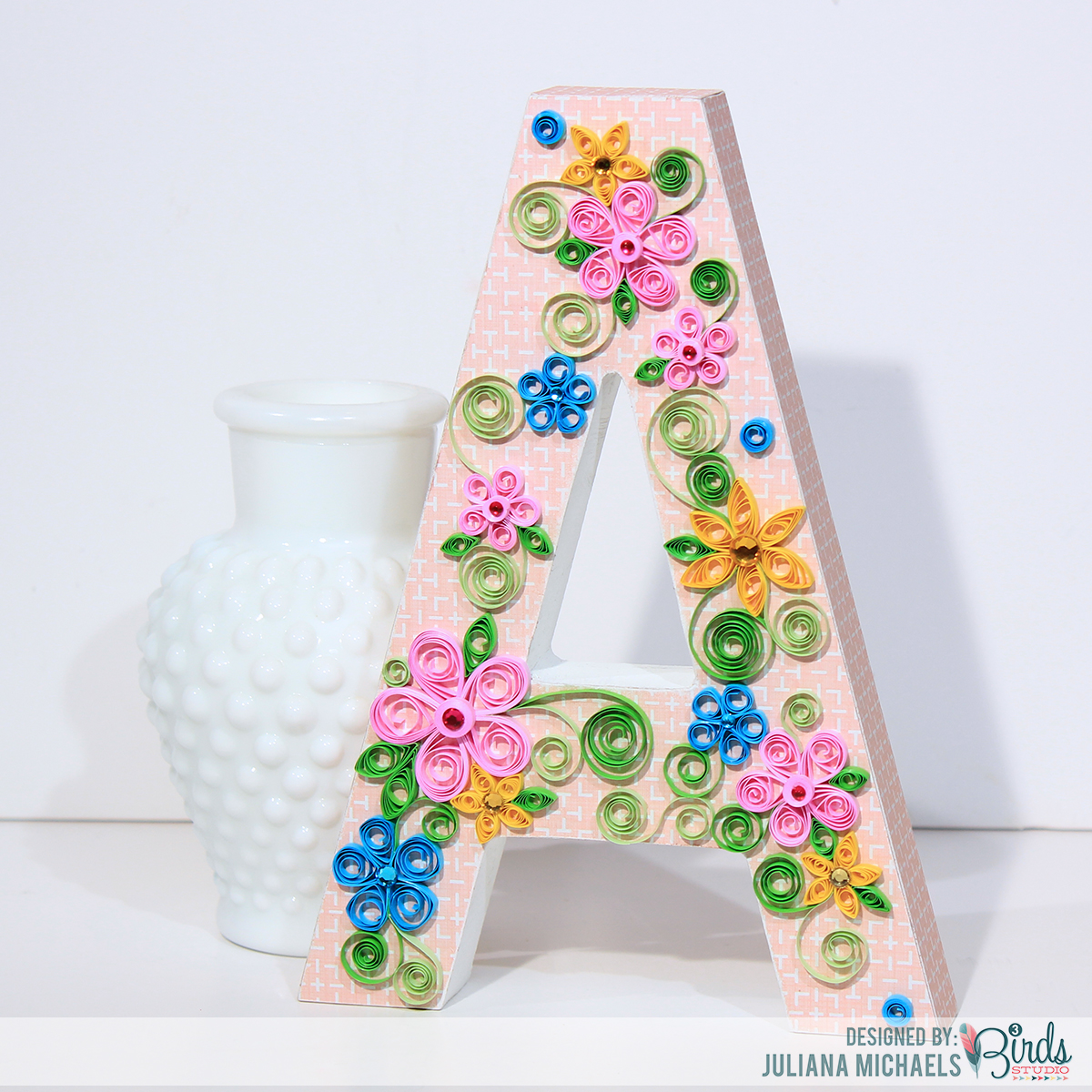 ... With Patterned Paper  Quilling by Juliana Michaels for 3 Birds Design