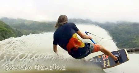 wakeskating stunt at Banaue Rice Terraces