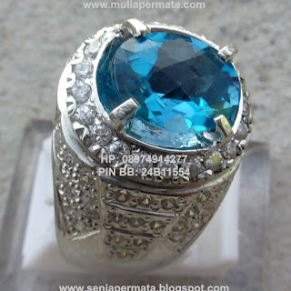 Batu Mulia Asli, Batu Permata Blue Topaz Asli, Blue Topaz