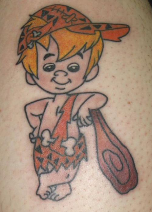 Bam Bam cartoon tattoo.