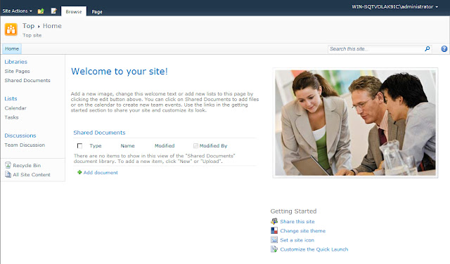 SharePoint 2010 Foundation Team Site OTB