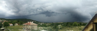 Panoramic from the balcony showing the storms