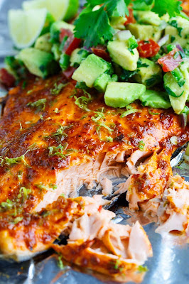 Chipotle Lime Salmon with Avocado Salsa