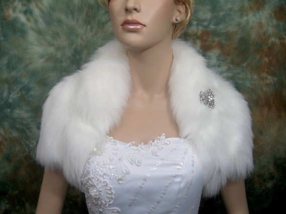 Ladies Faux White Fur Handmuff Bridal Collection