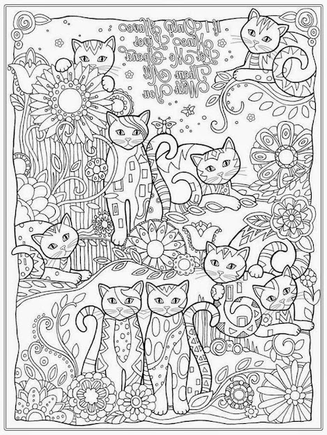 Cat Coloring Pages For Adult 