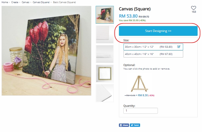 Buat DIY Canvas Print di Printcious