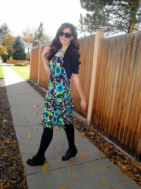 floral dress, floral, wedges, macys, dillards, shrug, curly hair, fit and flare dress, dress, sunglasses,