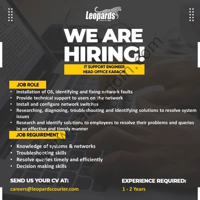 Leopards Courier Pvt Ltd Jobs 2023 Latest Advertisement