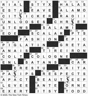 Crossword Puzzles Times on The New York Times Crossword In Gothic  June 2008