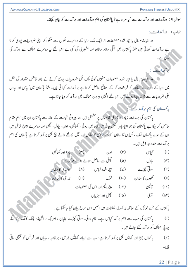 Industrial-Development-in-Pakistan-Descriptive-Question-Answers-Pakistan-Studies-Urdu-IX