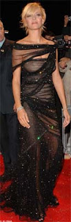 Uma Thurman wearing see-through dress