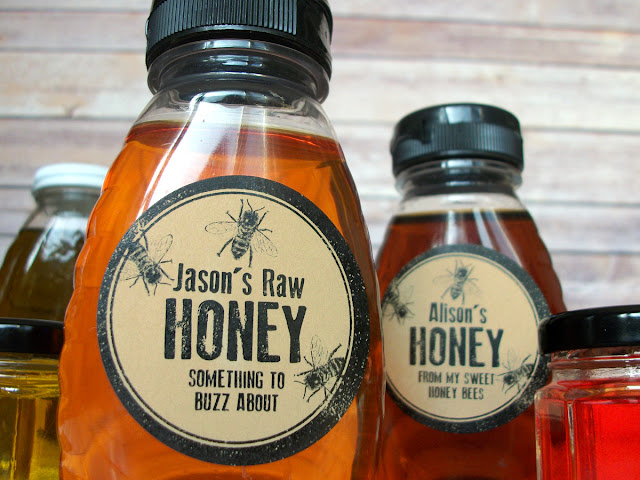 Custom Kraft Rubber Stamp honey bottle labels