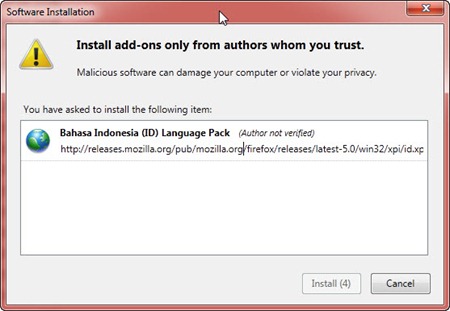 Meng-install language pack Bahasa Indonesia di Mozilla Firefox
