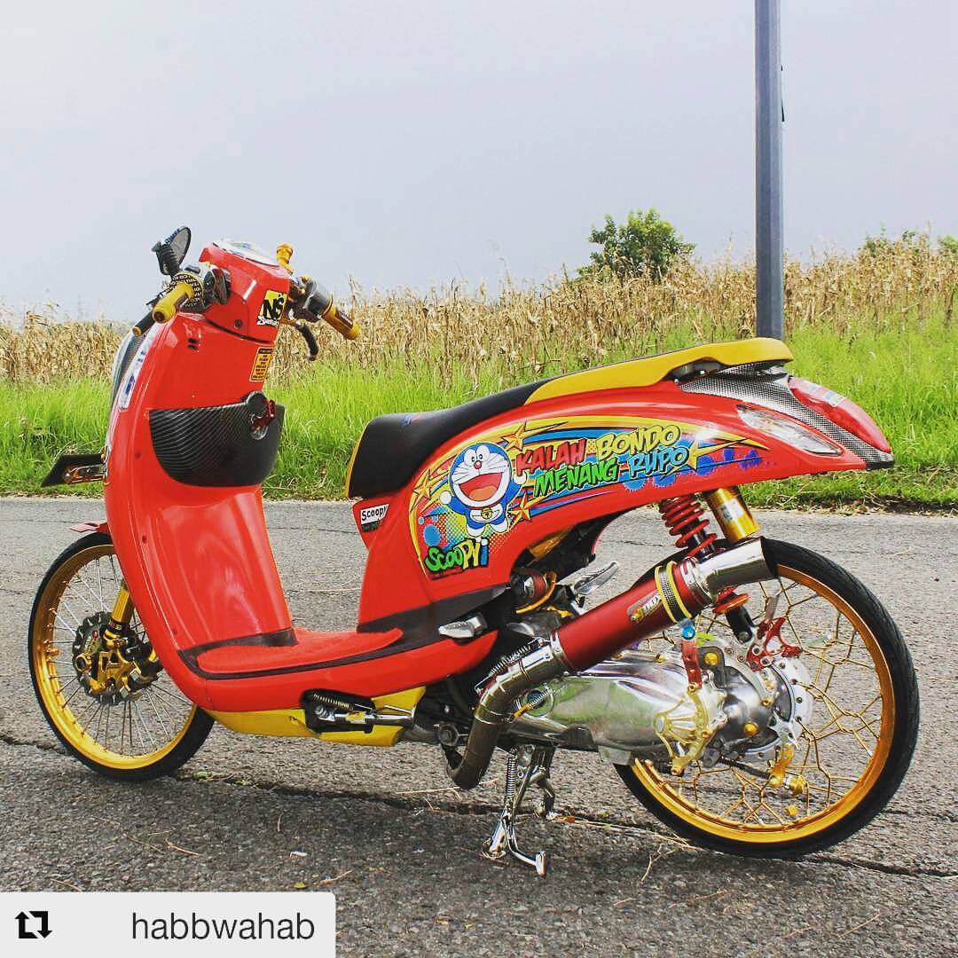 50 Foto Modifikasi Motor Scoopy Kontes Street Racing Terbaru