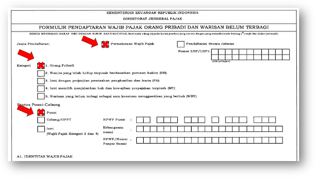 Formulir Pendaftaran NPWP OP