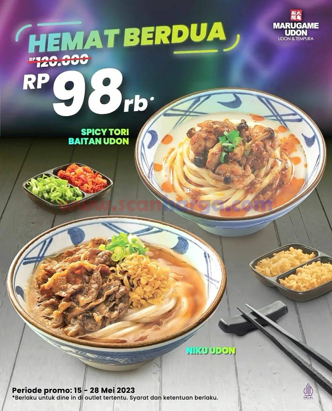 Promo MARUGAME UDON HEMAT BERDUA CUMA RP. 98RB Aja!