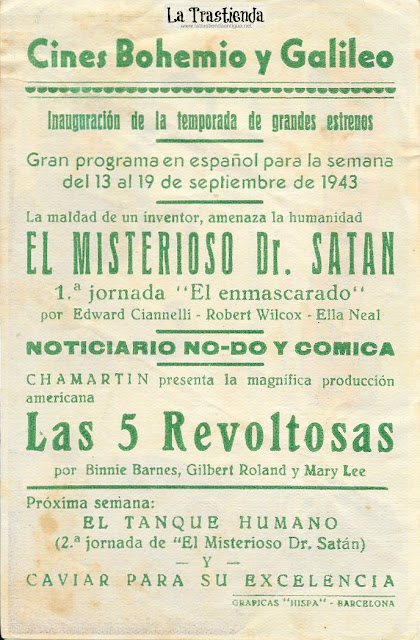 El Misterioso Dr.Satán - Programa de Cine - Edward Ciannelli - Robert Wilcox