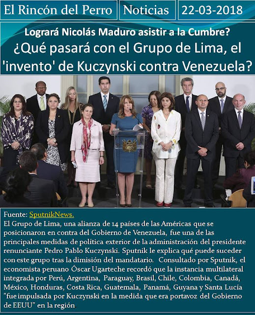 El Grupo de Lima, una alianza de 14 países de las Américas que se posicionaron en contra del Gobierno de Venezuela, fue una de las principales medidas de política exterior de la administración del presidente renunciante Pedro Pablo Kuczynski. Sputnik le explica qué puede suceder con este grupo tras la dimisión del mandatario.