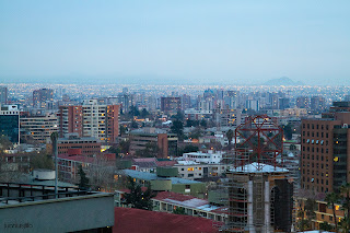 Vista de Santiago al atardecer