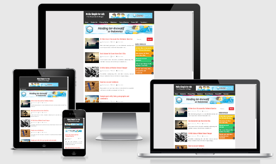 Maha Simple For Ads Free Responsive Blogger Template