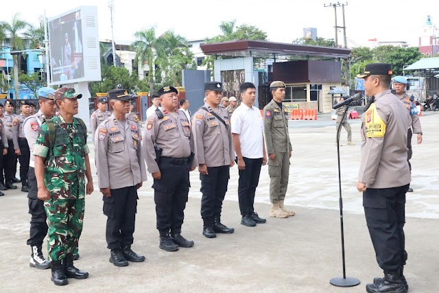 Ratusan Personel Gabungan Amankan Konstatering di Salah Satu Resto Kawasan Ruko Bandar