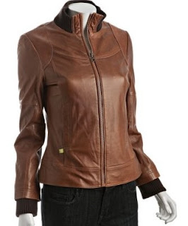 brown leather jacket image
