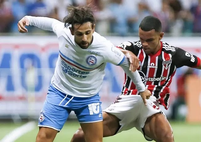 Bahia perde para o São Paulo na Arena Fonte Nova e continua na zona de rebaixamento
