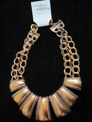 antique gold bib necklace, hyphen antique gold bib necklace, hyphen