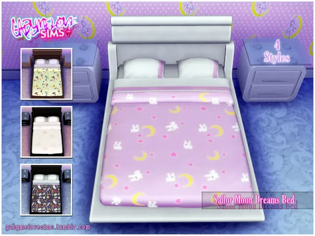 Sims 4 CC free donwload | Furnishing: Sailor Moon Dreams Bed Gabymelove Sims Descargar Contenido Personalizado Custom Content