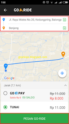 cara memanggil gojek