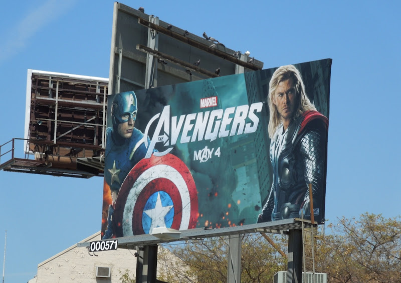 Avengers Captain America and Thor billboard