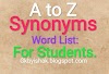 A to Z Synonyms Word List: For Students.