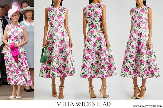 Duchess of Edinburgh wore EMILIA WICKSTEAD Mara floral-print faille midi dress