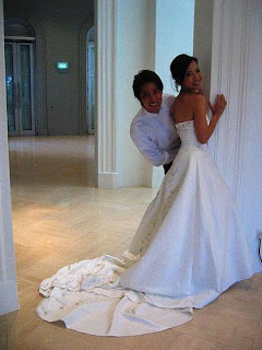 Fiona Xie in wedding gown, looking gorgeous