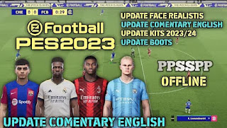 Download PES PPSSPP New Update Faces 2023 Realistis Best Graphics New Kits And Transfer Season 2023-24