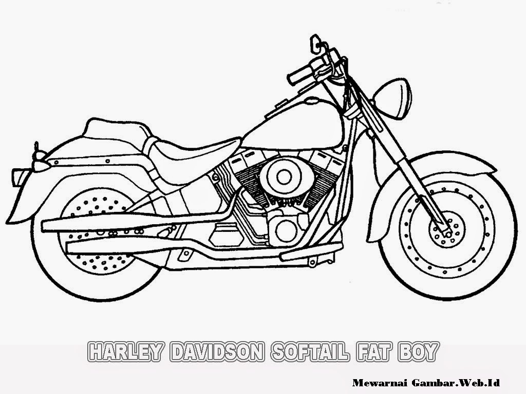 Mewarnai Gambar Motor Harley-Davidson  Mewarnai Gambar